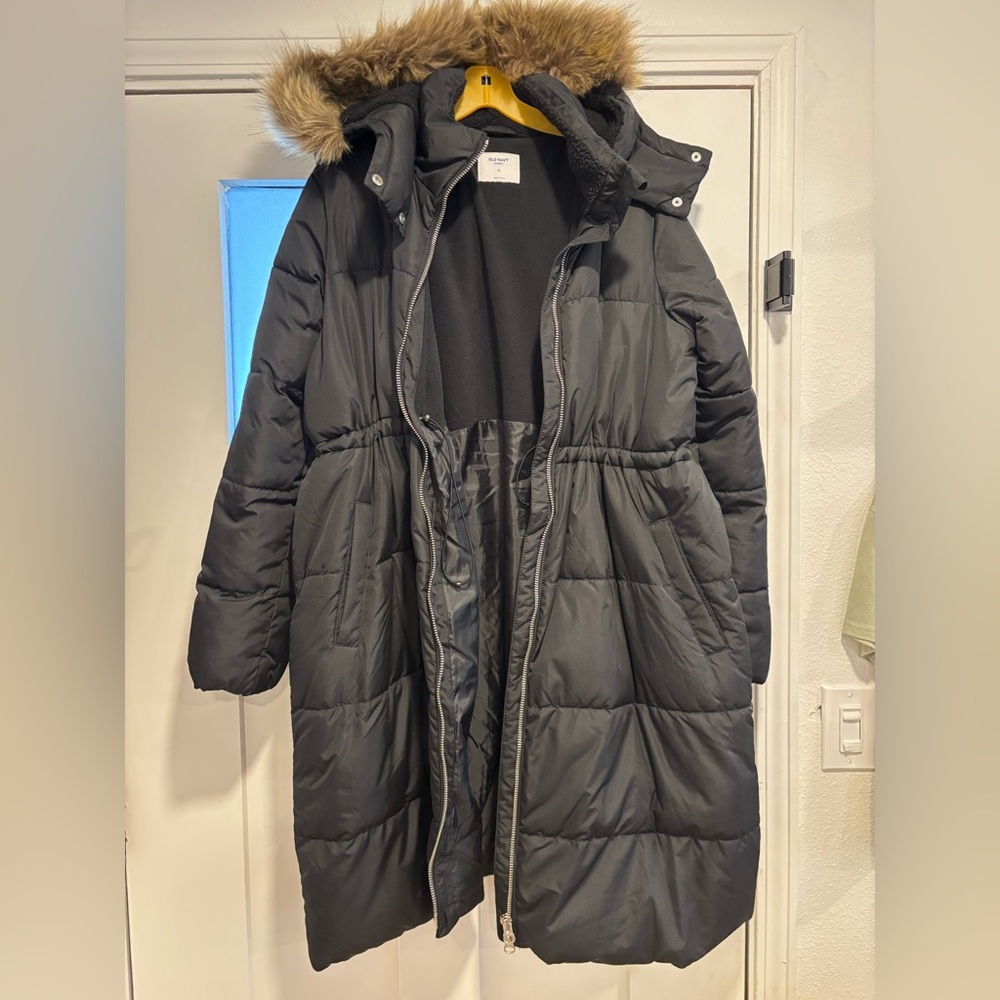 Maternity Frost Free Long Hooded Puffer Coat